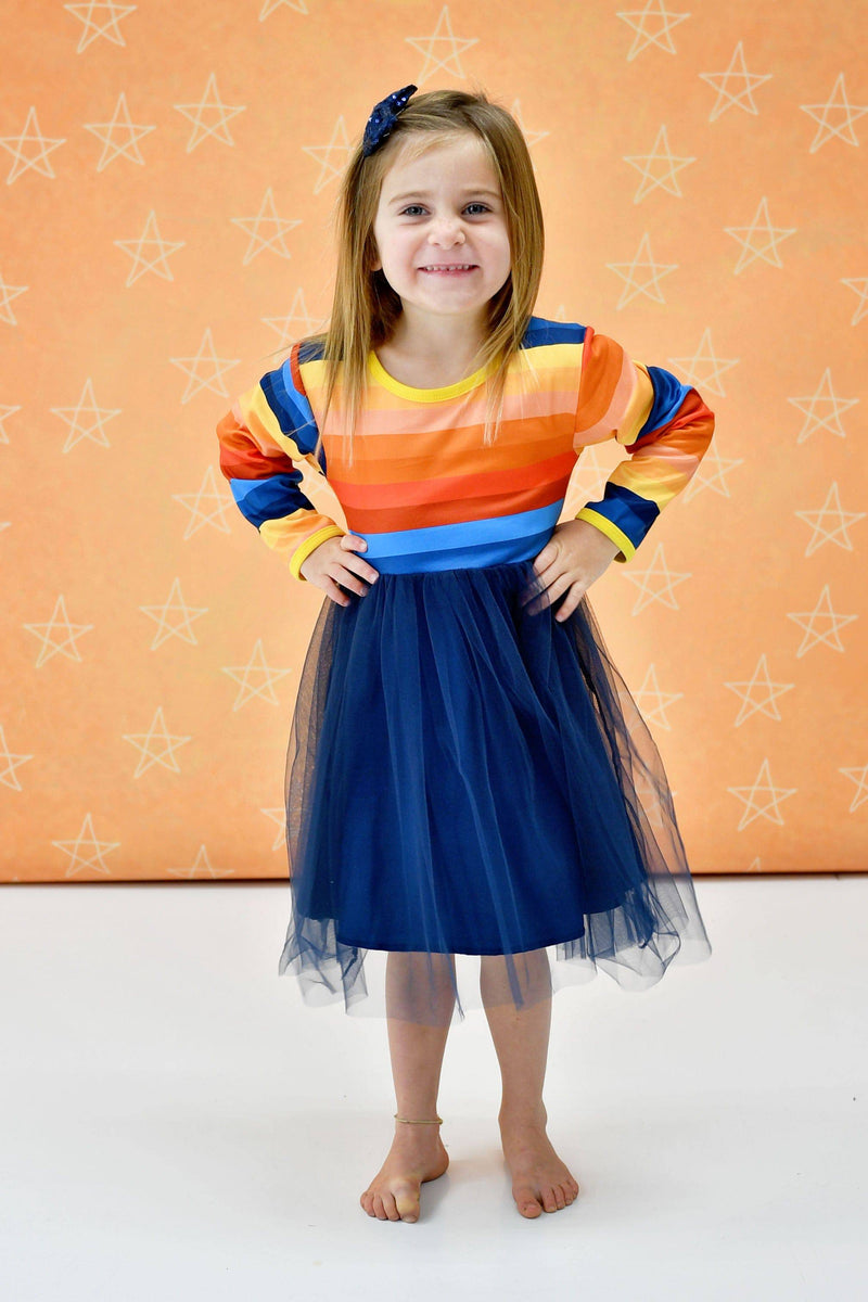 Blue Stripe Tutu Dress - Great Lakes Kids Apparel LLC