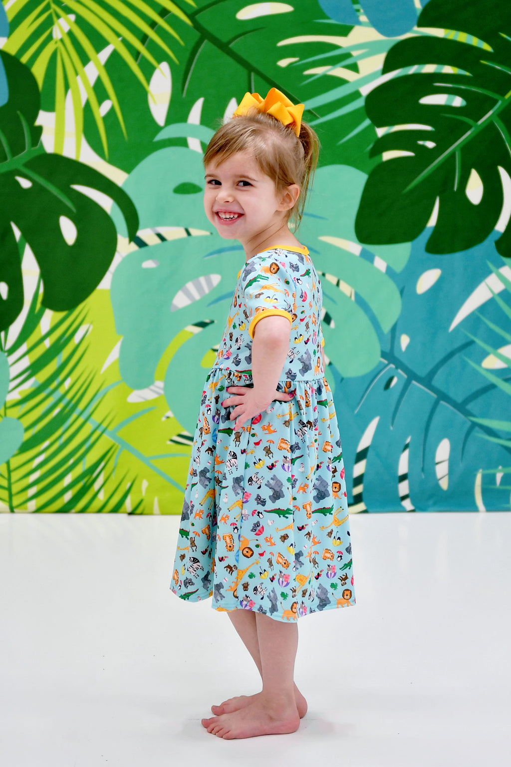 Blue Zoo Short Sleeve Milk Silk Dress | Great Lakes Kids Apparel LLC