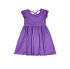 Purple Solid Short Sleeve Cross Back Milk Silk Dress - Great Lakes Kids Apparel LLC