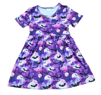 Its Bats Short Sleeve Milk Silk Dress