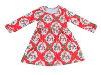 Winter Snowman Long Sleeve Milk Silk Dress