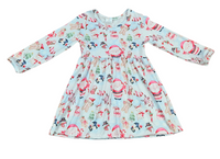 Holly Jolly Christmas Long Sleeve Milk Silk Dress