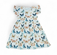 Neutral Butterfly Milk Silk Dress