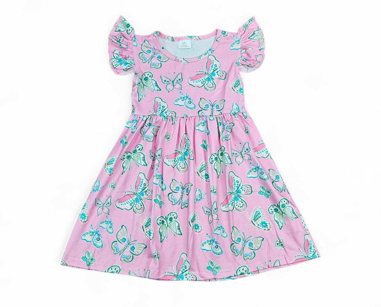 Pink Butterfly Milk Silk Dress