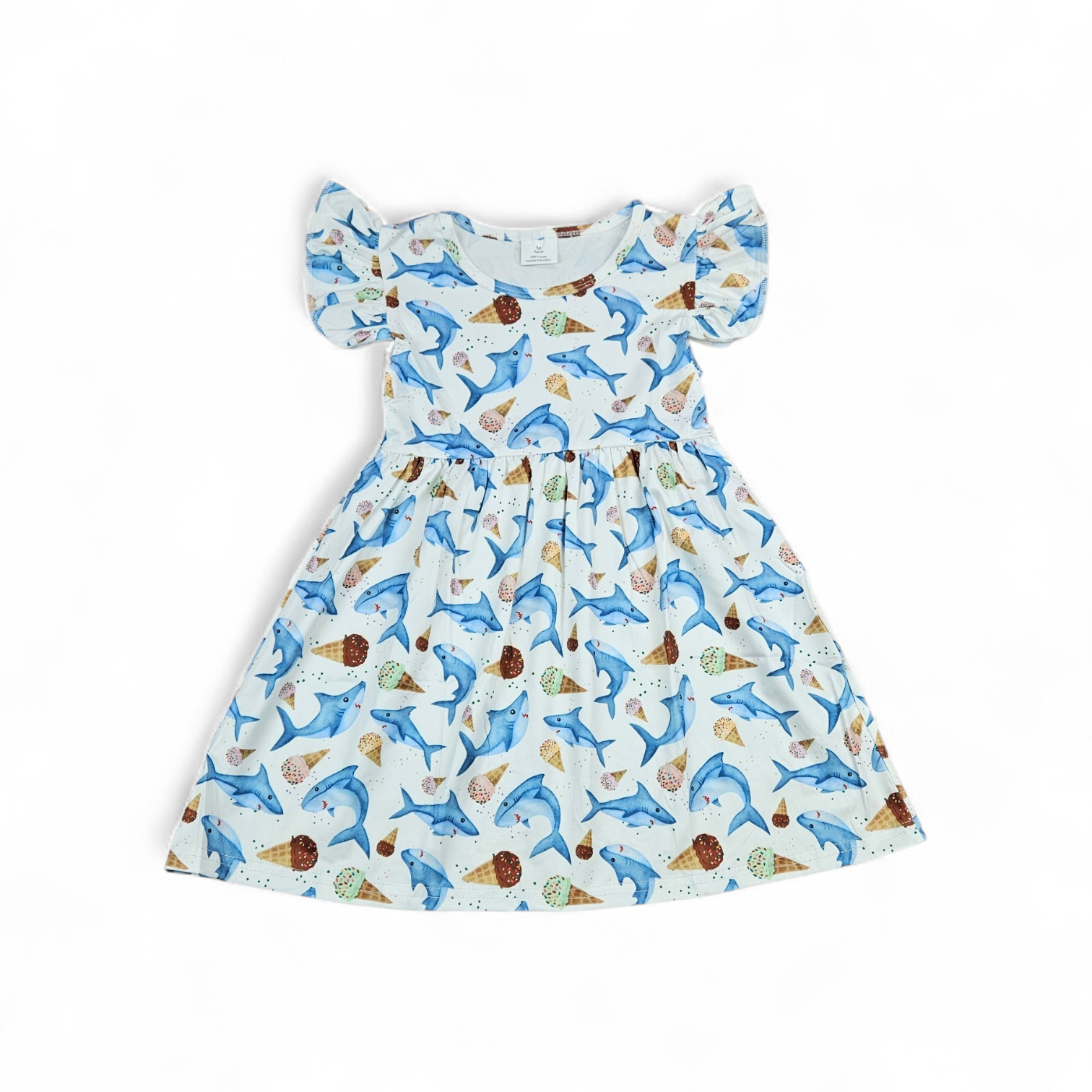 Ice Cream Sharks Milk Silk Dress