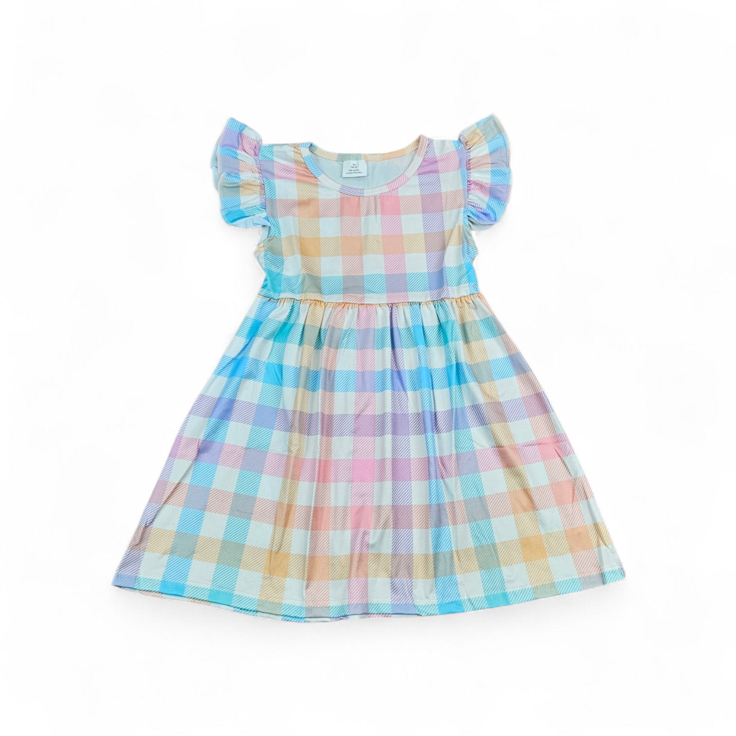Pastel Plaid Milk Silk Dress