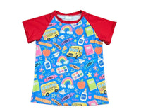 Blue Back To School Milk Silk Raglan