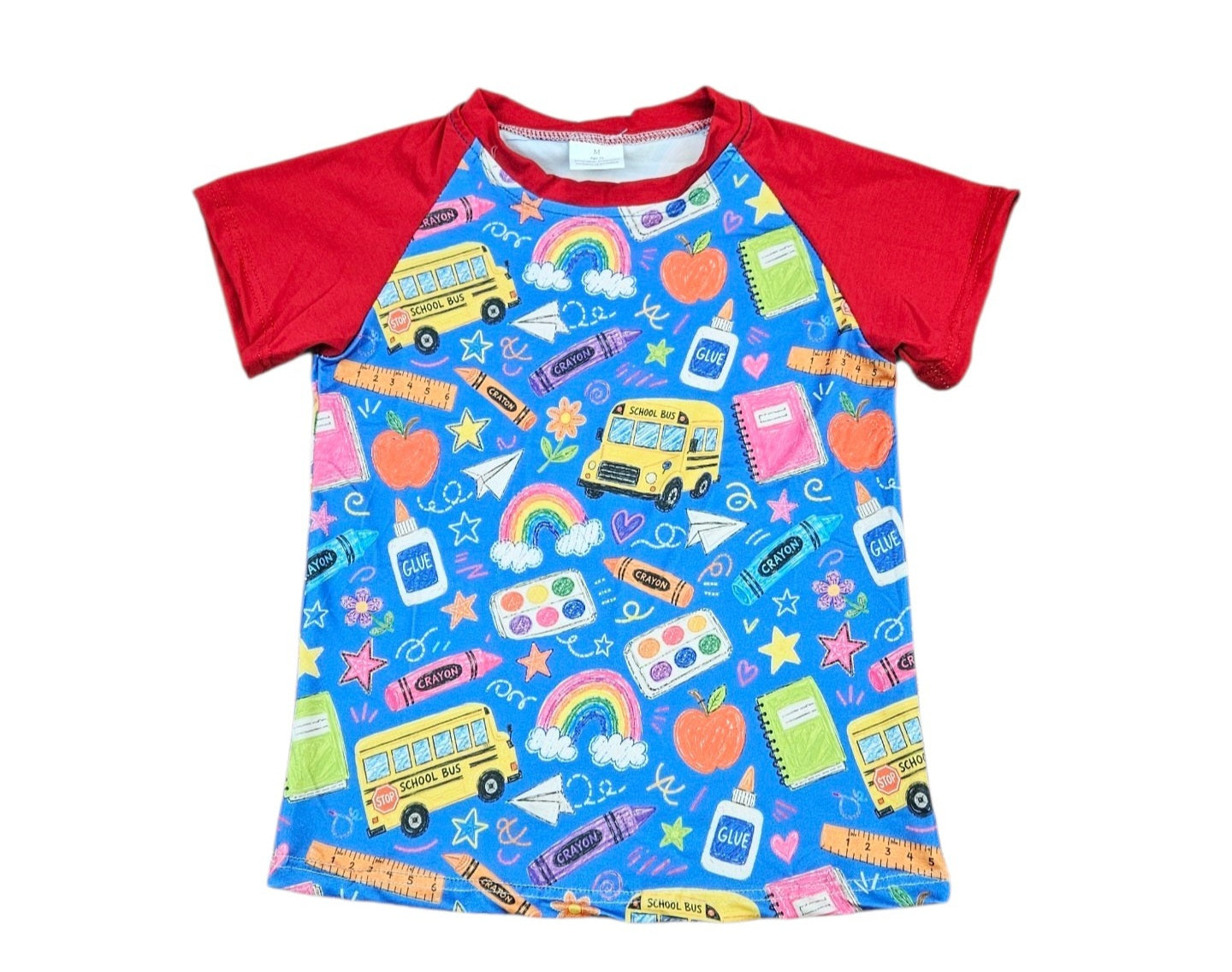 Blue Back To School Milk Silk Raglan