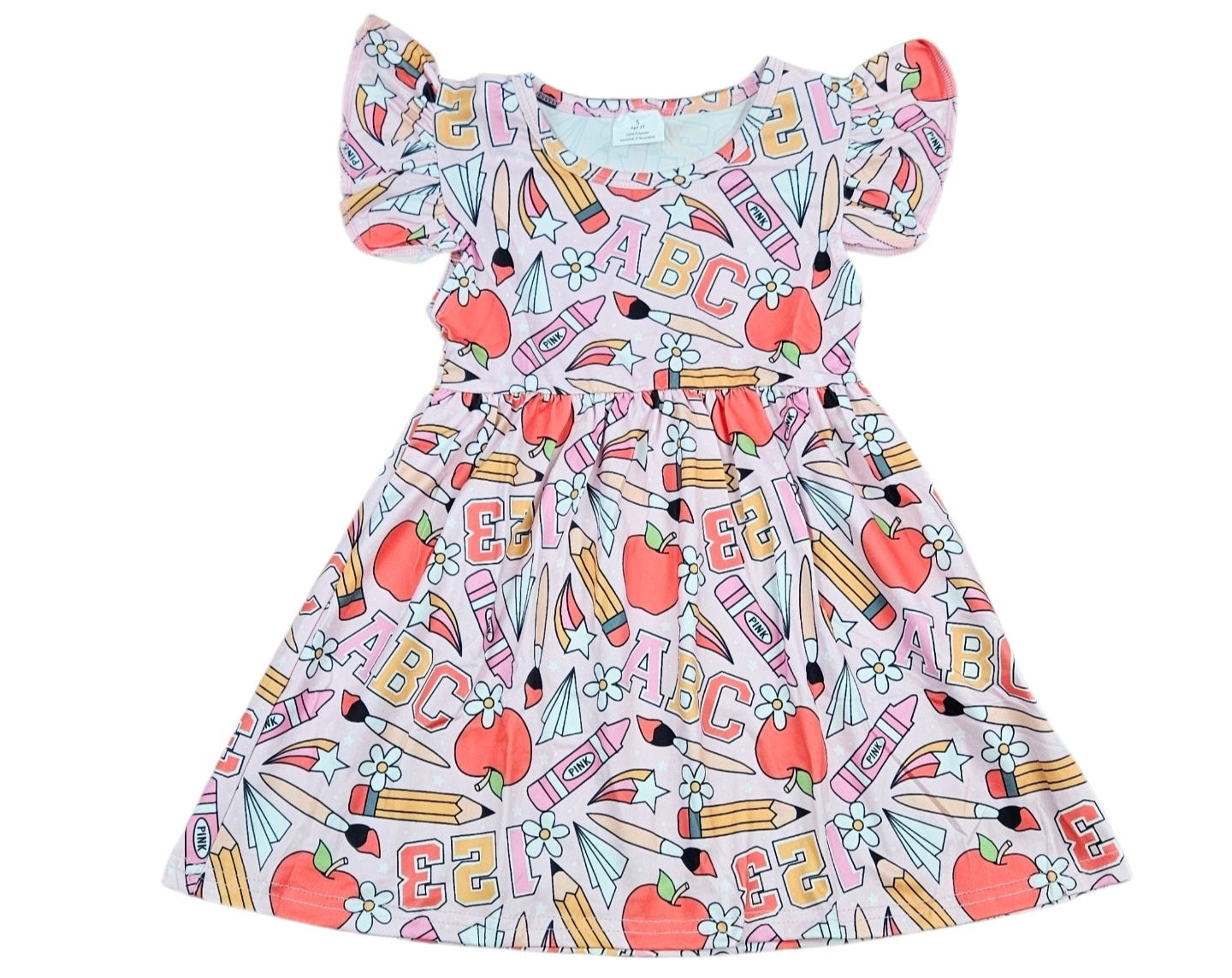 Abcs and 123s Milk Silk Flutter Dress
