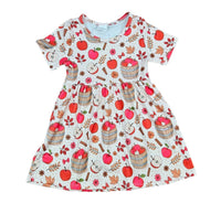 Apples And Spice Short Sleeve Milk Silk Dress