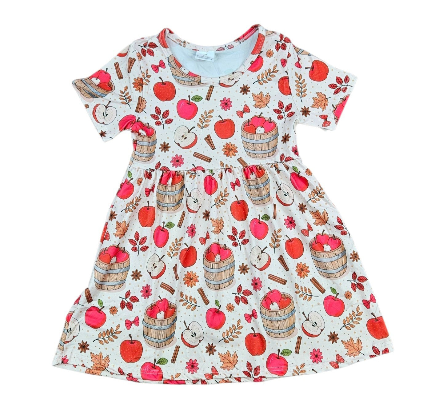 Apples And Spice Short Sleeve Milk Silk Dress