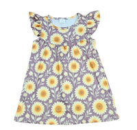 Sunflower Adoration Milk Silk Flutter Dress