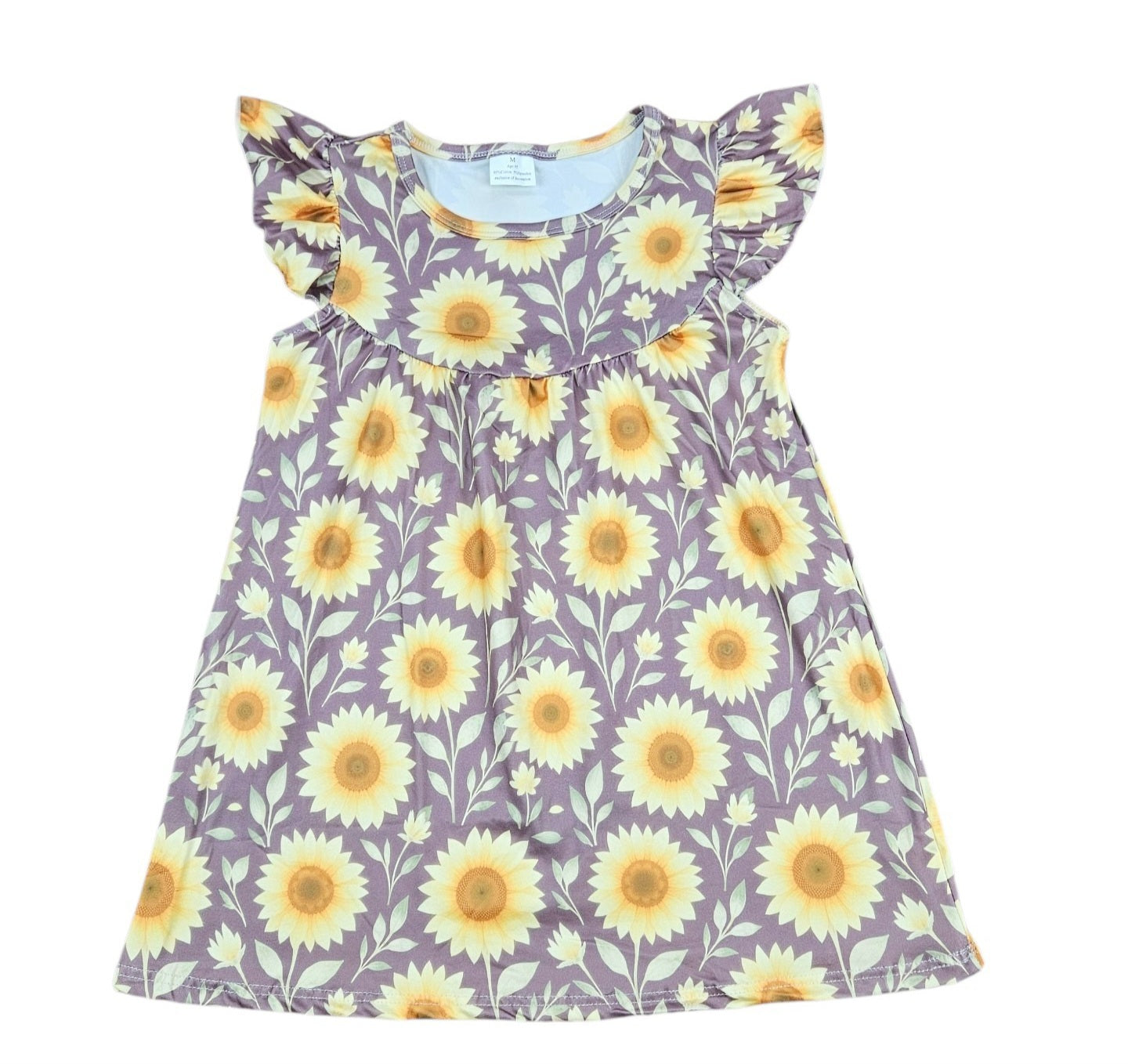 Sunflower Adoration Milk Silk Flutter Dress