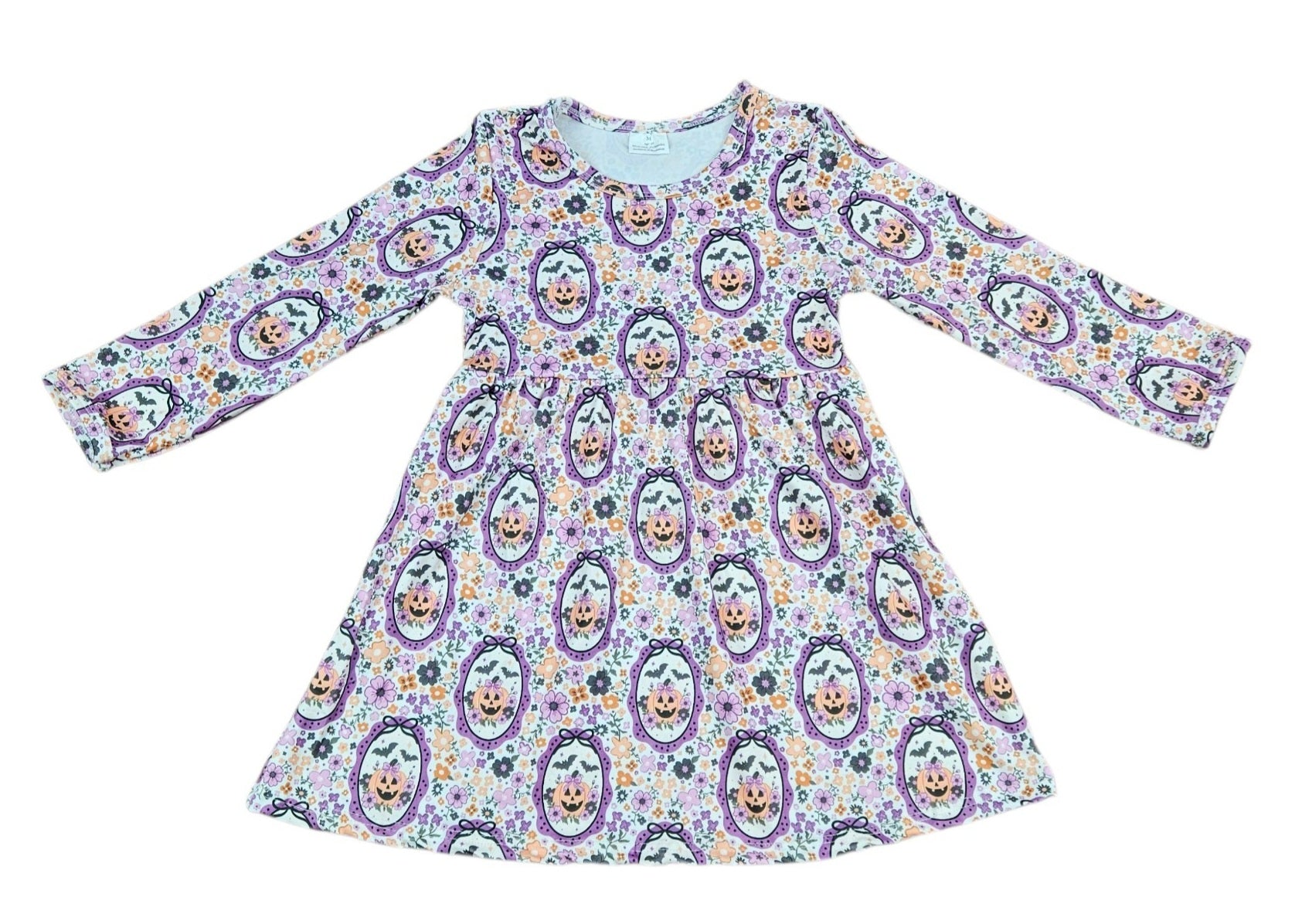 Pretty Purple Halloween Long Sleeve Milk Silk Dress