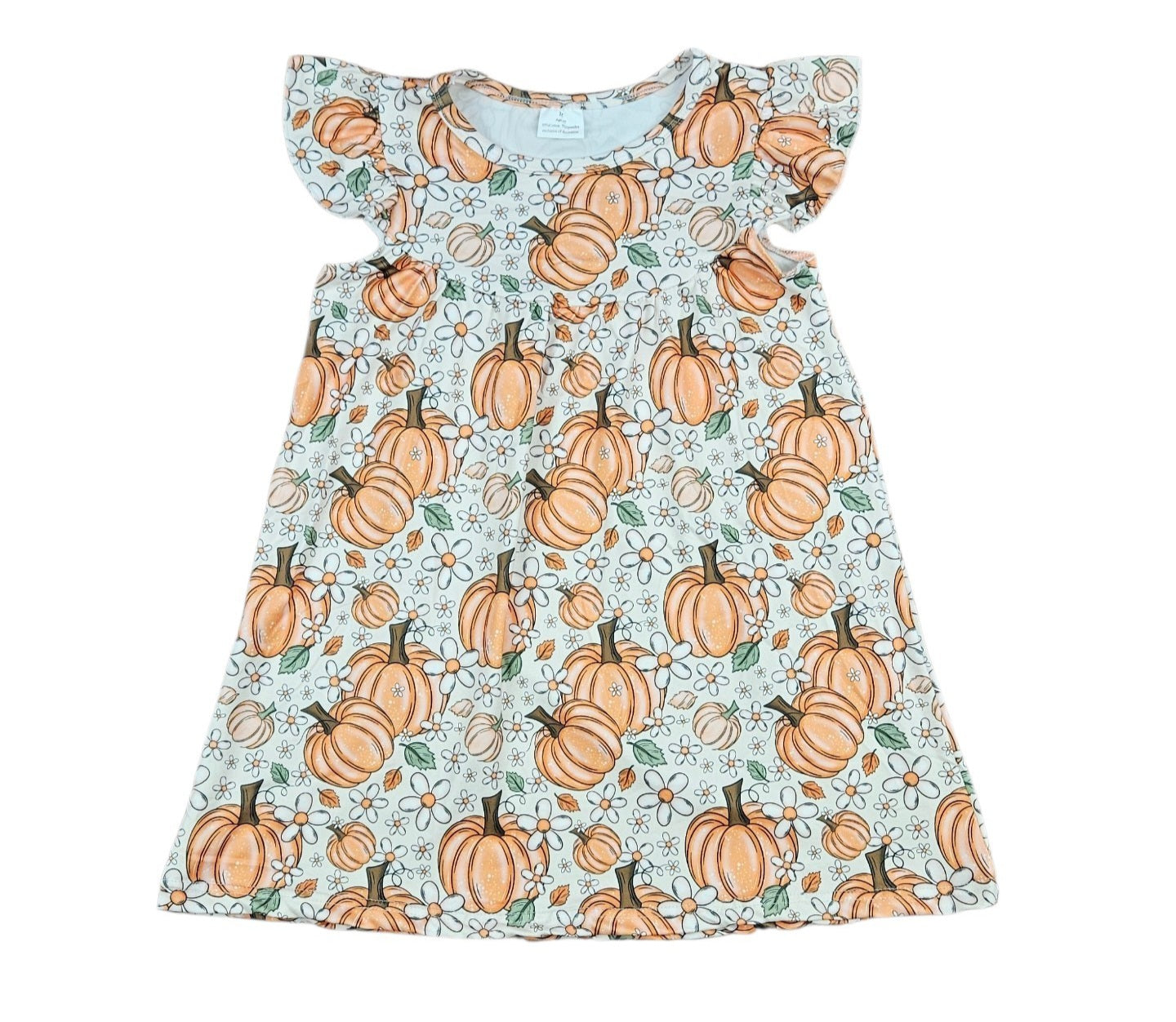 Autumn Pumpkin Milk Silk Flutter Dress
