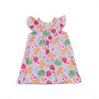 Beach Day Milk Silk Flutter Dress
