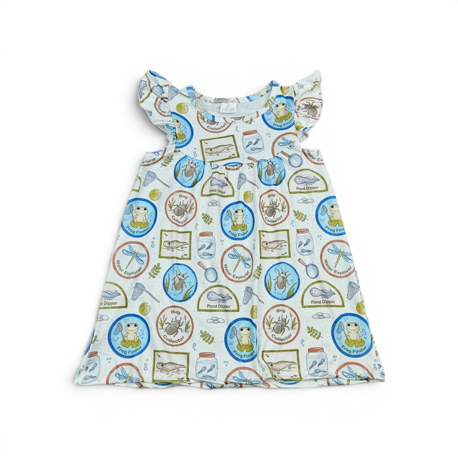 Pond Explorer Milk Silk Flutter Dress