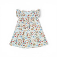 Goose Milk Silk Flutter Dress