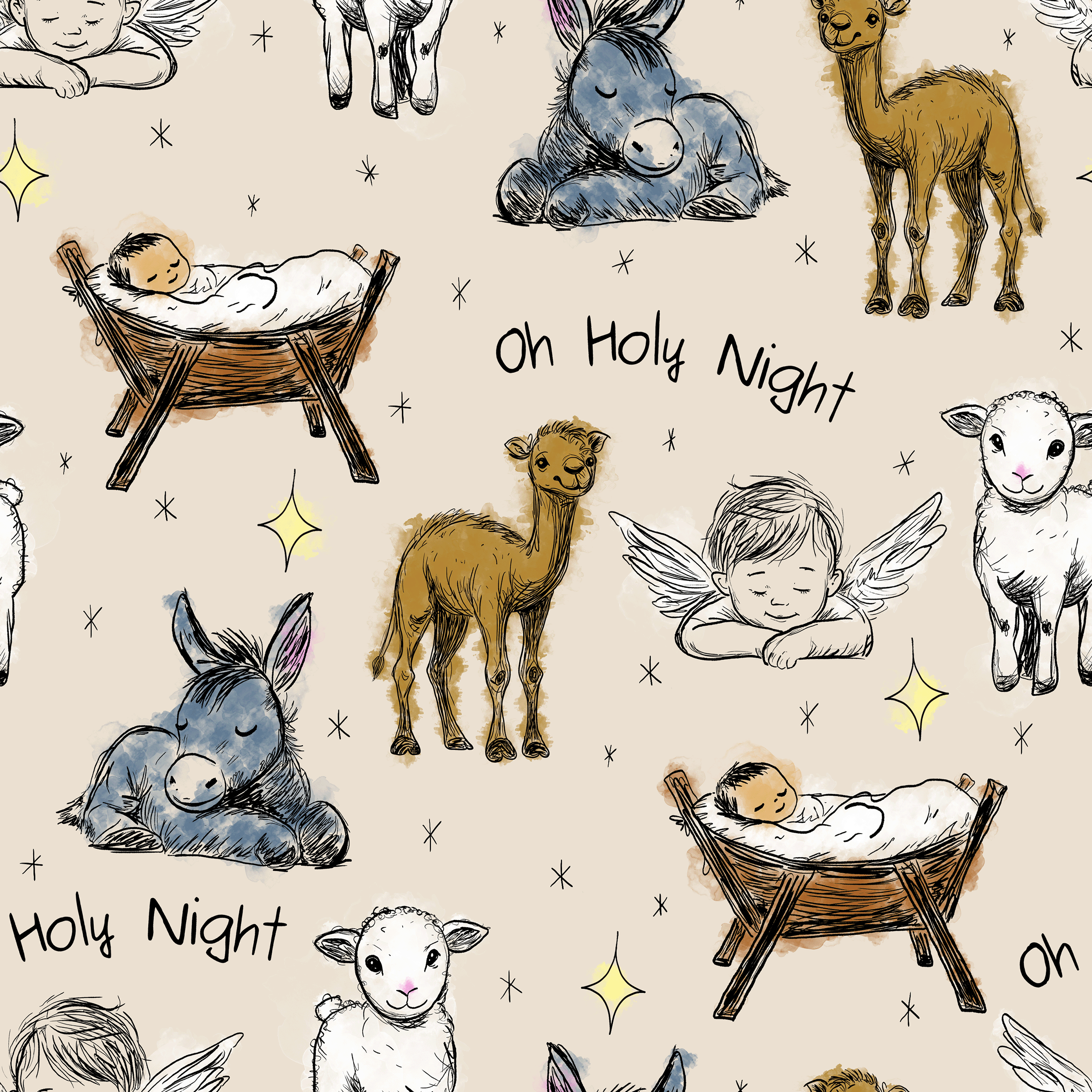 Oh Holy Night Long Sleeve Milk Silk Raglan