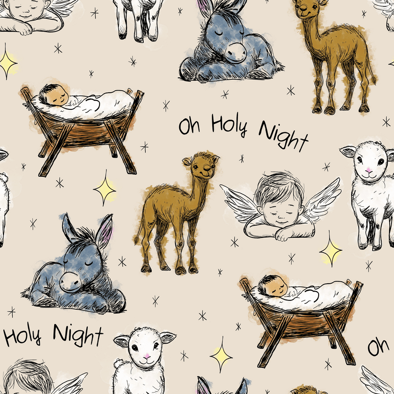 Oh Holy Night Long Sleeve Milk Silk Raglan