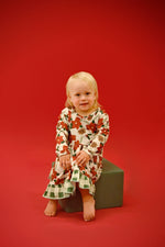 Winter Vibes Long Sleeve Ruffle Milk Silk Dress - Great Lakes Kids Apparel LLC