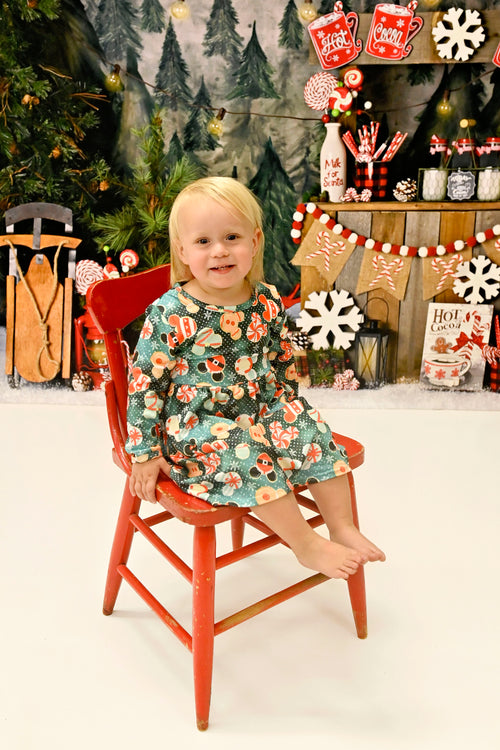 Mouse Head Christmas Long Sleeve Milk Silk Dress - Great Lakes Kids Apparel LLC