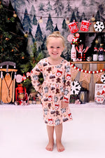Hot Cocoa Delight Long Sleeve Milk Silk Dress - Great Lakes Kids Apparel LLC