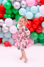 Christmas Cakes Long Sleeve Milk Silk Dress - Great Lakes Kids Apparel LLC