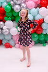 Nightmare Christmas Long Sleeve Milk Silk Dress - Great Lakes Kids Apparel LLC
