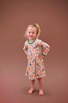Kitties And Pumpkins Long Sleeve Pocket Milk Silk Dress - Great Lakes Kids Apparel LLC