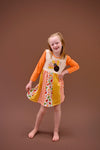 Mixed Pattern Turkey Long Sleeve Milk Silk Dress - Great Lakes Kids Apparel LLC