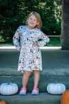 Ghost And Pumpkin Long Sleeve Milk Silk Dress