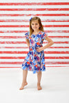 Freedoms Calling Long Flutter Milk Silk Dress - Great Lakes Kids Apparel LLC