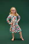 Happy Go Lucky Long Sleeve Milk Silk Dress - Great Lakes Kids Apparel LLC
