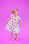 Unicorn Planets Milk Silk Flutter Dress - Great Lakes Kids Apparel LLC