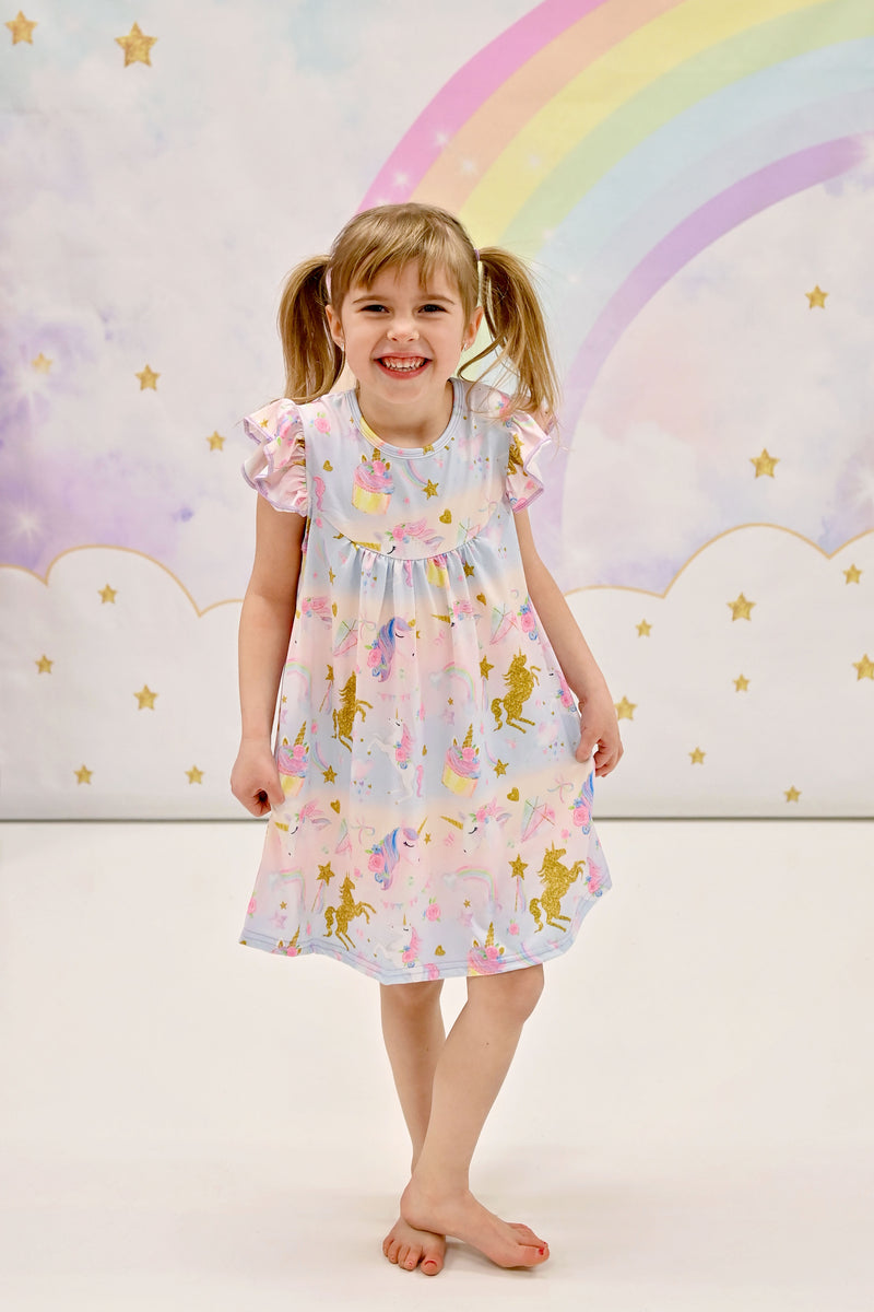 silk rainbow dress Pastel ombre dress