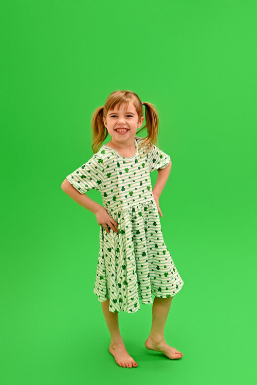 Shamrock Short Sleeve Milk Silk Twirl Dress - Great Lakes Kids Apparel LLC