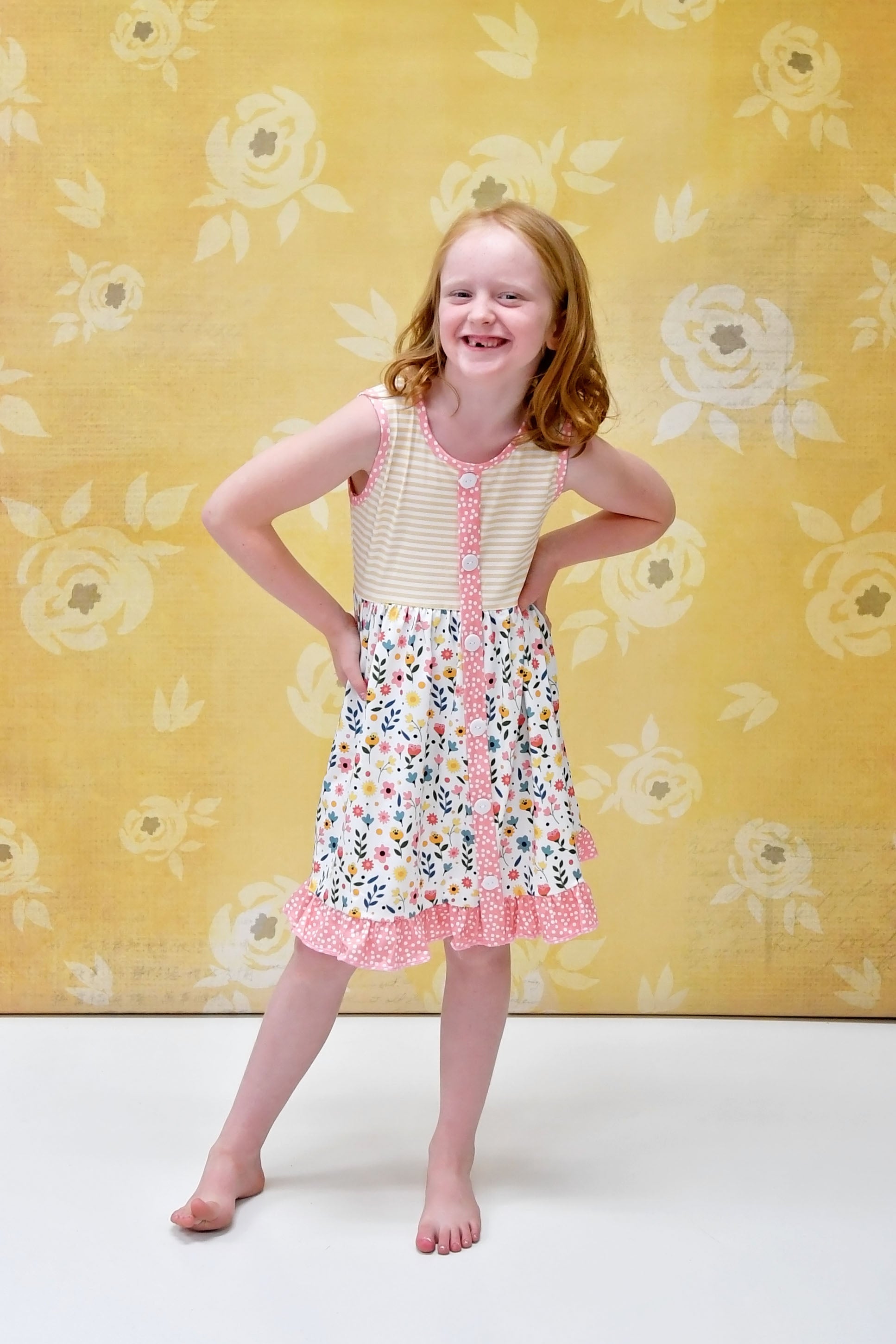 Summer Floral Milk Silk Tank Dress With Button Front – Great Lakes