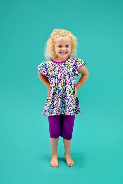 Purple Cheetah Milk Silk Outfit - Great Lakes Kids Apparel LLC