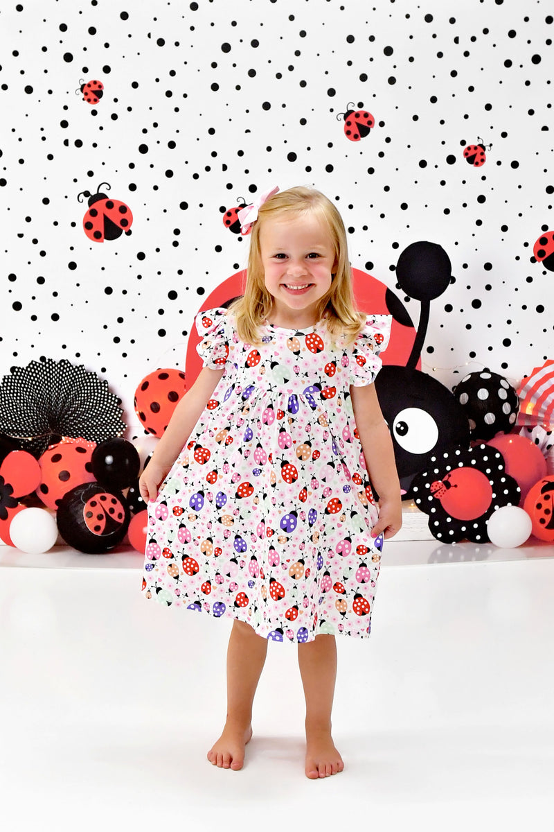 Ladybug Milk Silk Flutter Dress - Great Lakes Kids Apparel LLC