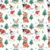 Christmas Puppies Long Sleeve Milk Silk Dress