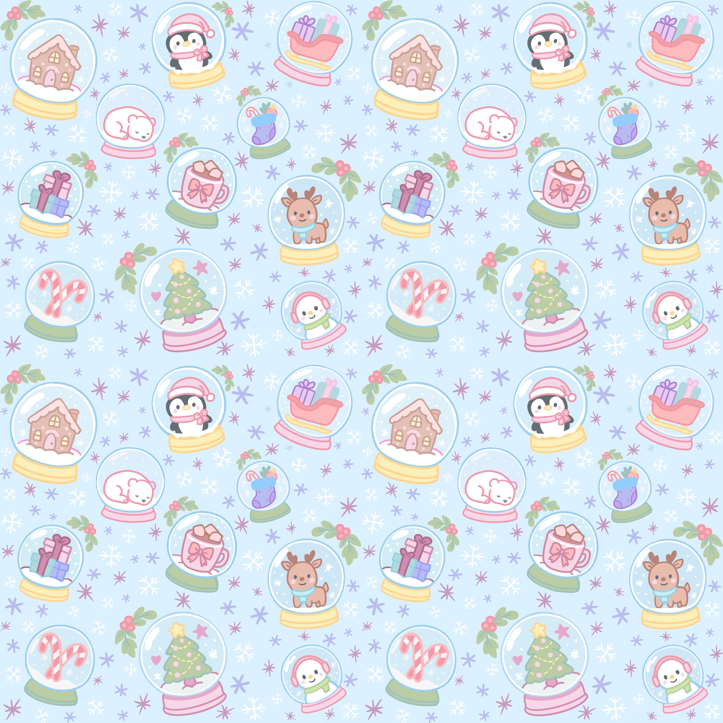 Pastel Snow Globe Short Sleeve Milk Silk Dress