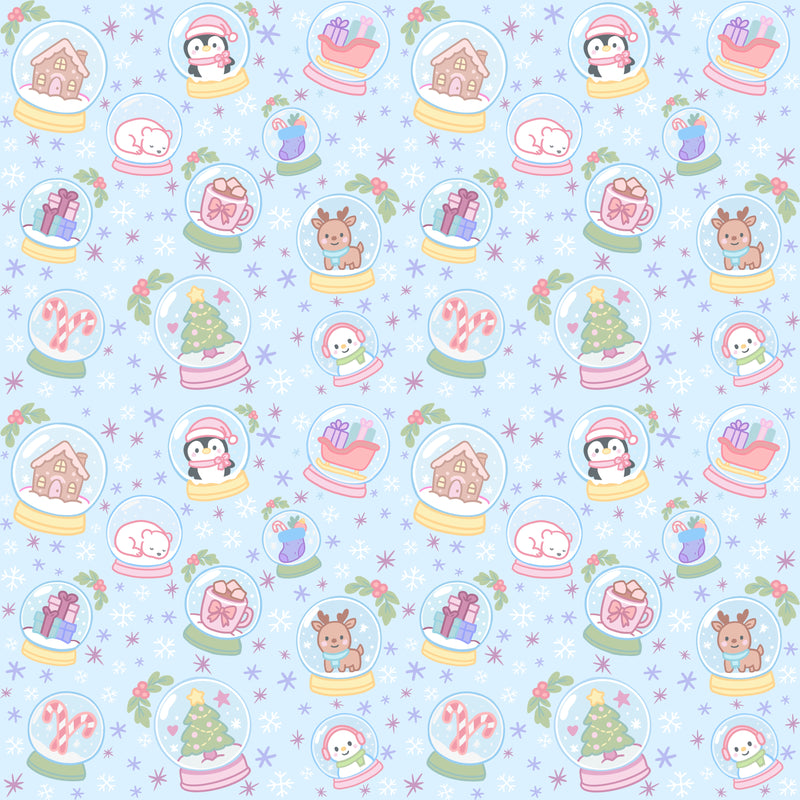 Pastel Snow Globe Short Sleeve Milk Silk Dress