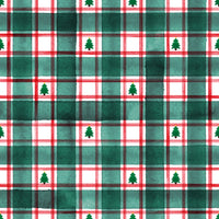 Plaid Christmas Tree Short Sleeve Milk Silk Dress