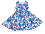 Patriotic Cookie Milk Silk Twirl Tank Dress - Great Lakes Kids Apparel LLC