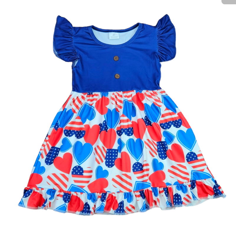 All American Girl Milk Silk Ruffle Flutter Dress - Great Lakes Kids Apparel LLC