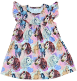 Horse Head Milk Silk Flutter Dress - Great Lakes Kids Apparel LLC