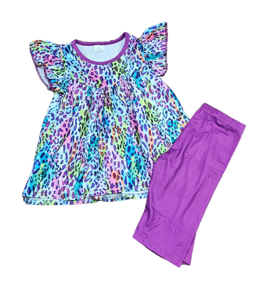 Purple Cheetah Milk Silk Outfit - Great Lakes Kids Apparel LLC