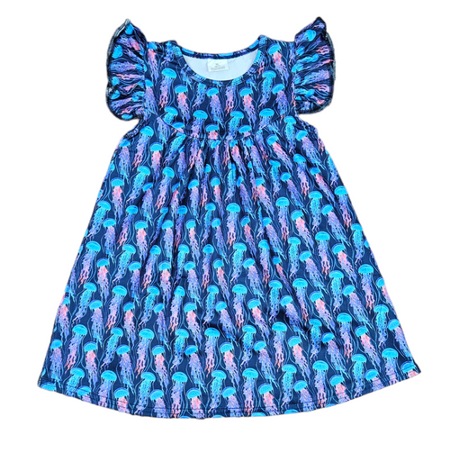 Jellyfish Milk Silk Flutter Dress - Great Lakes Kids Apparel LLC