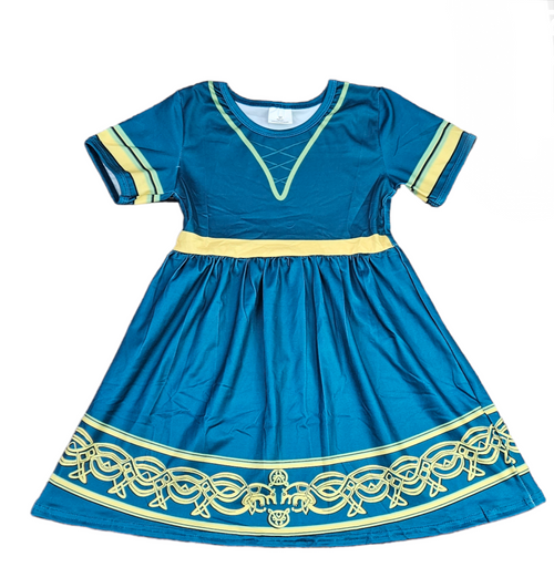 Brave Princess Short Sleeve Milk Silk Dress - Great Lakes Kids Apparel LLC